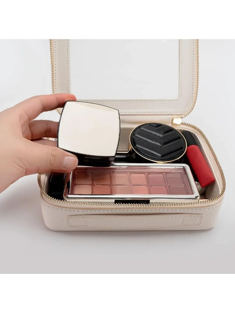 Clear Makeup Bag Organizer for Travel | Toiletry & Cosmetic Case Pouch, Medium